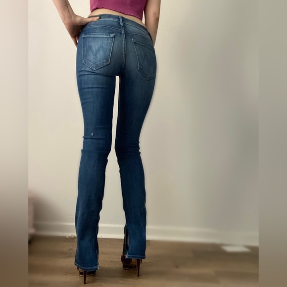 AUTHENTIC MOTHER JEANS THE SLIT RASCAL IN BLUE DENIM - Picture 4 of 16